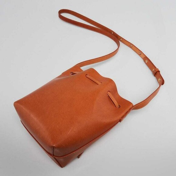 Mansur Gavriel Cammello/Rosa Vegetable Leather Mini Mini Bucket Bag - Picture 2 of 9